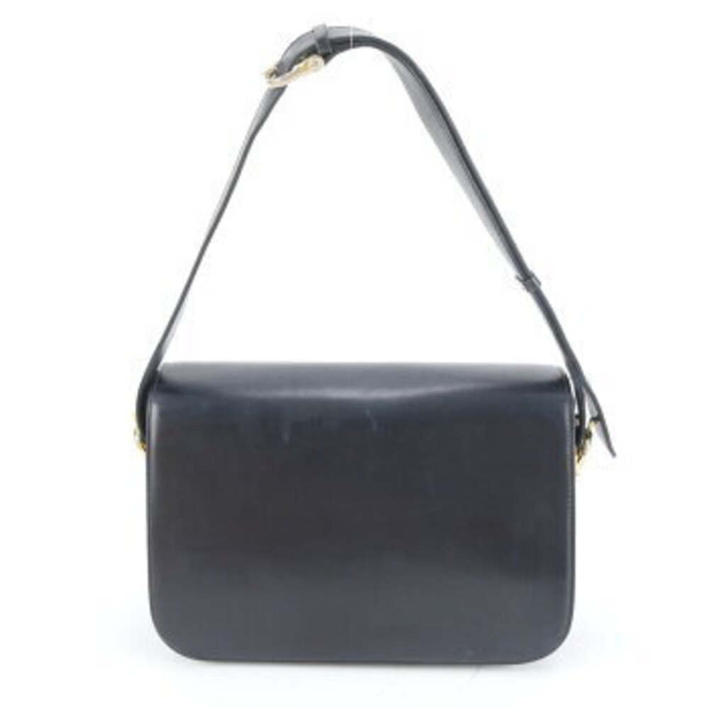 Celine Leather Shoulder Bag Carriage Hardware Navy Blue - Picture 3 of 9